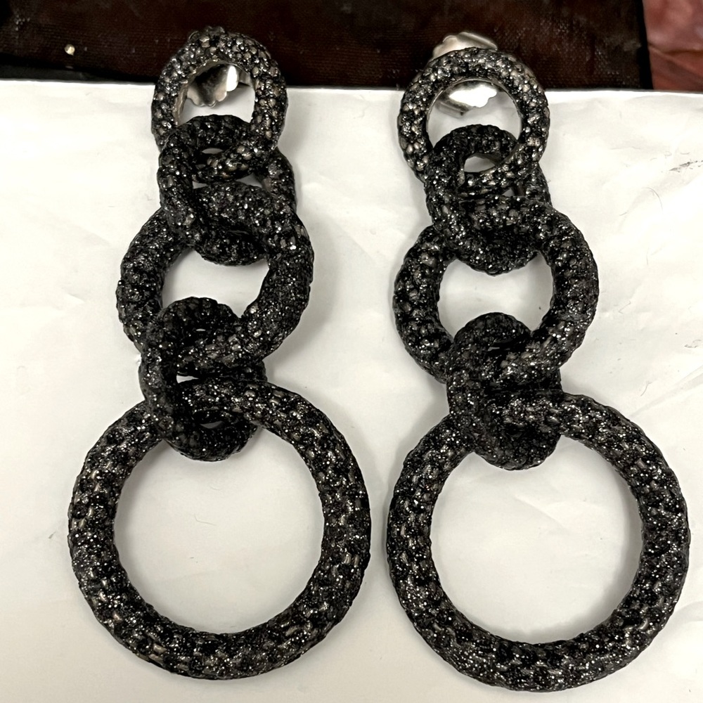 Dressy concentric circle earrings - fine costume jewelry- originally $225.